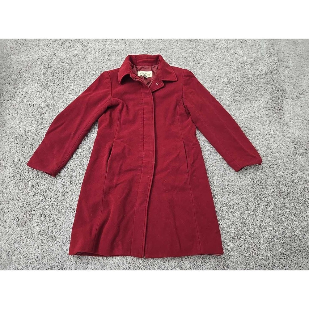 Vintage Eddie Bauer Walking Coat Womens M Wool-Cashmere Blend Made‎ in Hong Kong